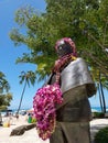 Prince Kuhio Statue covered in Lei& x27;s Royalty Free Stock Photo